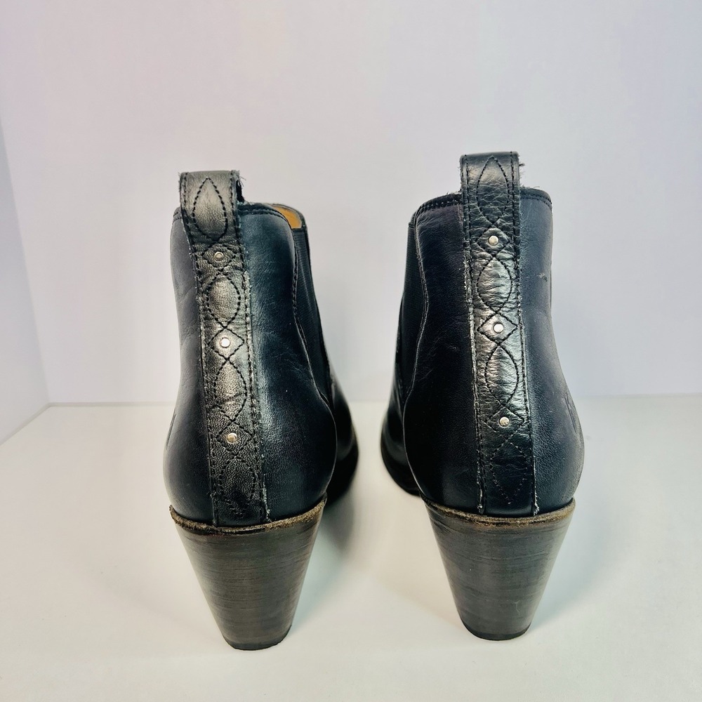 Frye Jackie Gore Leather Boots Size 8 Black Chelsea Cowgirl Western Rodeo - Picture 3 of 13